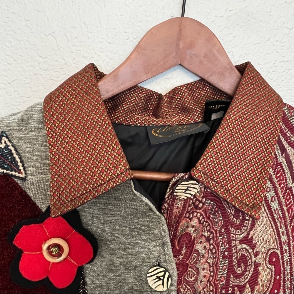 Alex Kim by Allure Vintage Boho Patchwork Button Down Jacket or Blazer Size XL - Picture 2 of 16